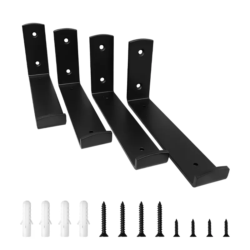 DIY L Set Soportes flotantes de pared de metal de hierro fundido para estantes 