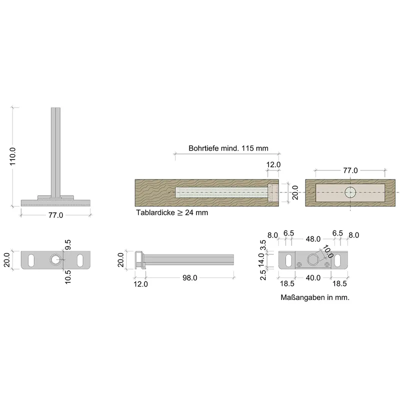 Kit de hardware para el hogar variado para estantes de madera, soporte flotante 