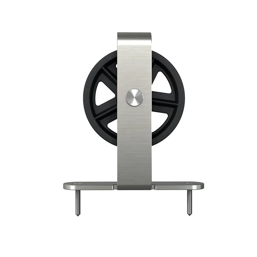 Kit de herrajes para puerta corrediza de granero con rueda grande de acero al carbono y 