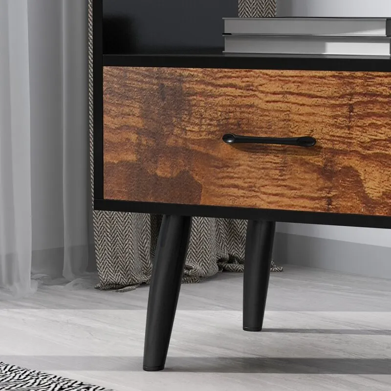 dise&ntilde;o n&oacute;rdico Mesita de noche de lujo de madera maciza de 