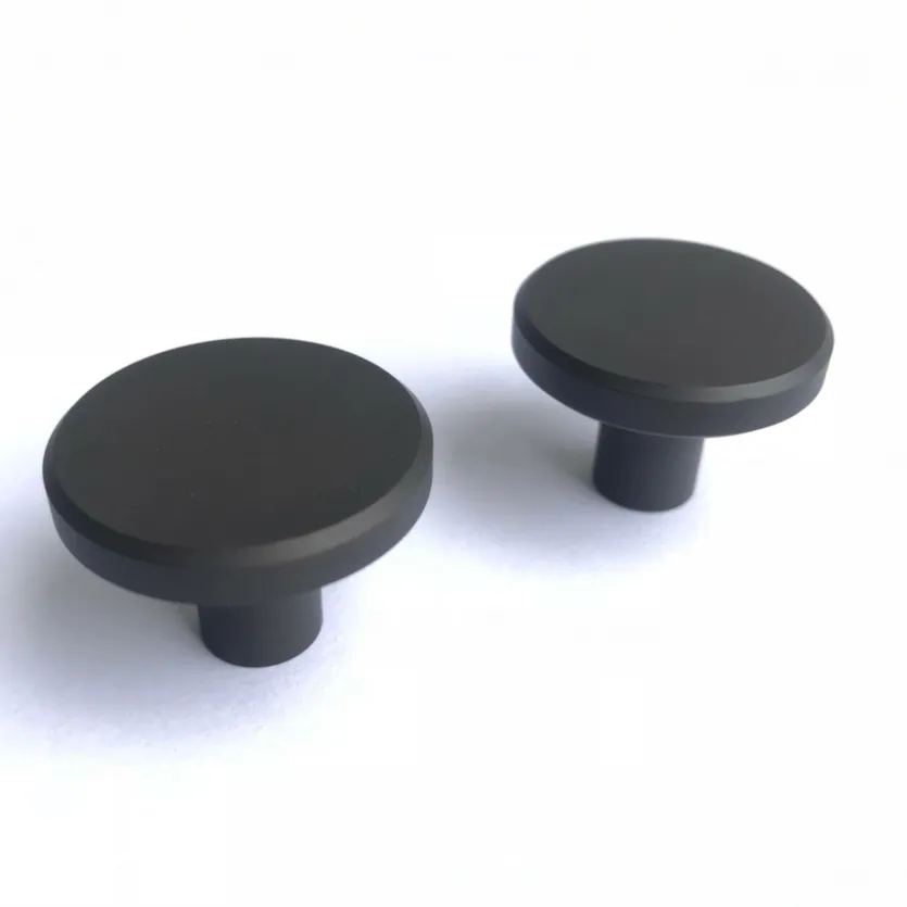 Perilla redonda del gabinete de la manija de un solo orificio del caj&oacute;n de cocina negro mate de aluminio Perilla redonda del gabinete de la manija de un solo orificio del caj&oacute;n de 