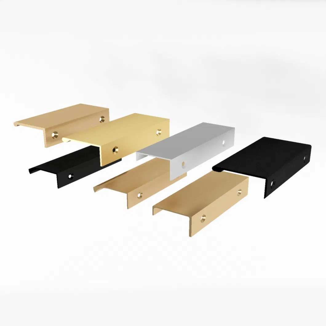 Tiradores ocultos Caj&oacute;n de aluminio dorado para armario Manija oculta para gabinete de cocina 