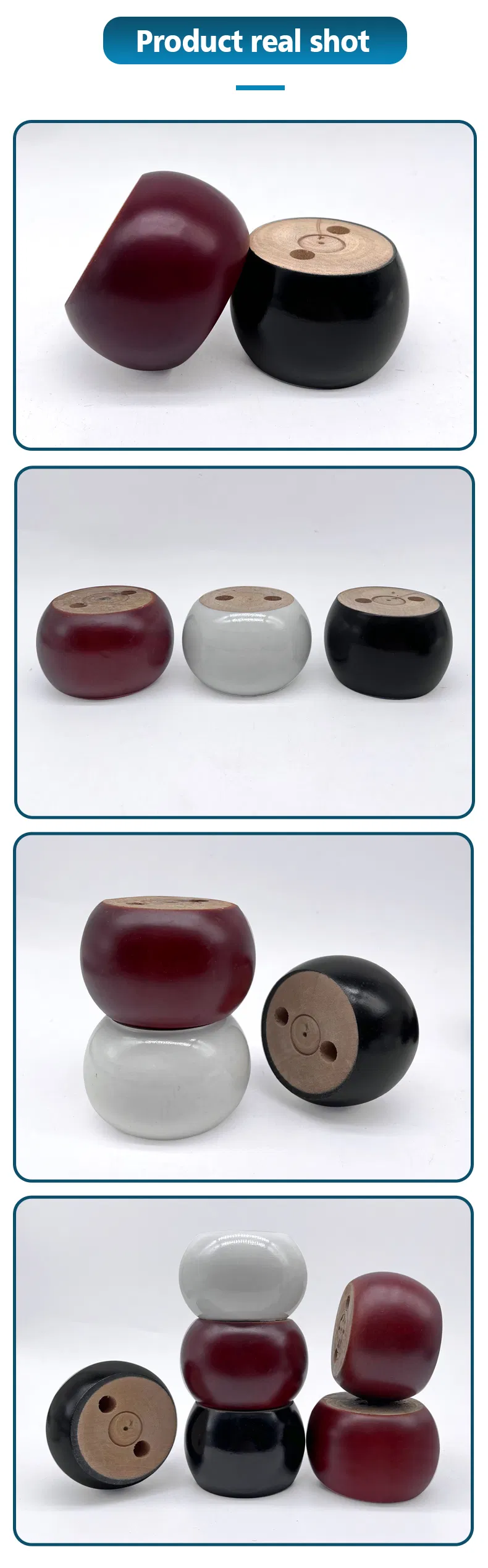 Patas de madera de estilo moderno Patas redondas de muebles de madera maciza