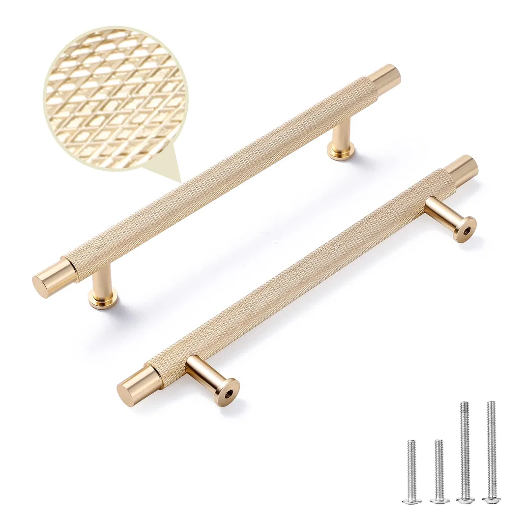 Tirador de caj&oacute;n s&oacute;lido de aluminio con patr&oacute;n de diamante Tirador de gabinete de cocina 