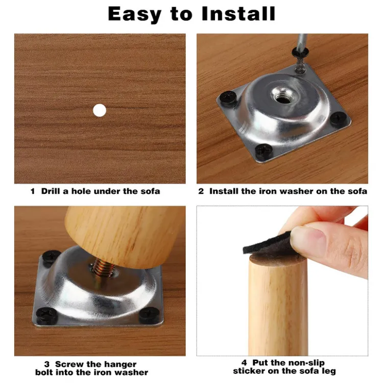 8 piezas patas de mesa patas de madera para muebles patas de mesa c&oacute;nicas