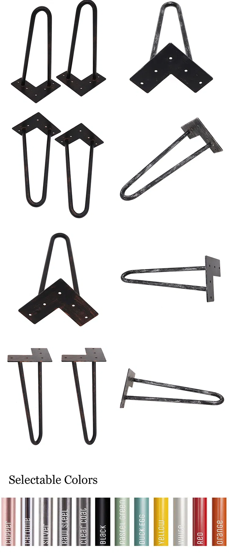 Nuevos Muebles De Dise&ntilde;o Al por mayor Patas De Mesa De Horquilla De Metal Cromado 
