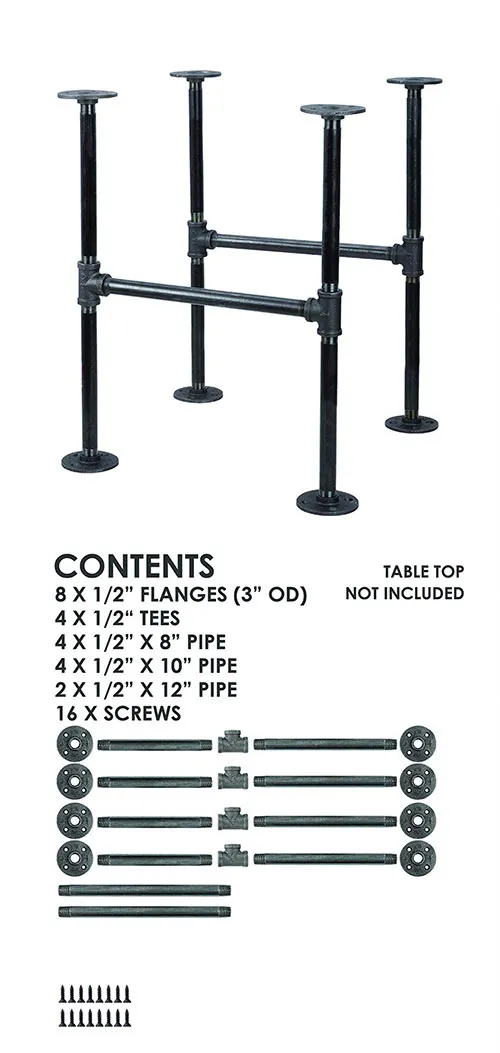 de mesa Muebles DIY Tubos de metal industriales Patas 