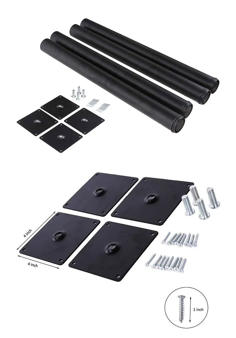 Patas de mesa de metal ajustables en altura de 