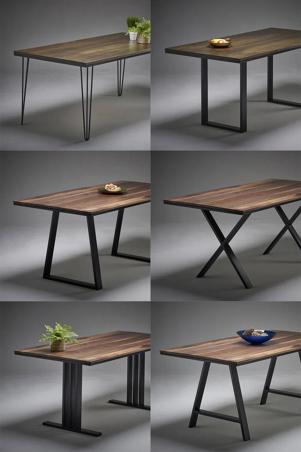 Patas de mesa cuadradas de acero Metal Hierro Caf&eacute; en forma de U 