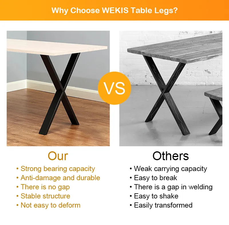 r&uacute;sticas de mediados de siglo, patas de mesa de metal de cocina X Patas de mesa 