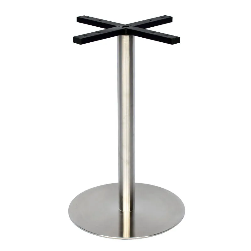 Base de mesa de acero inoxidable para mesa de restaurante con placa superior en X 