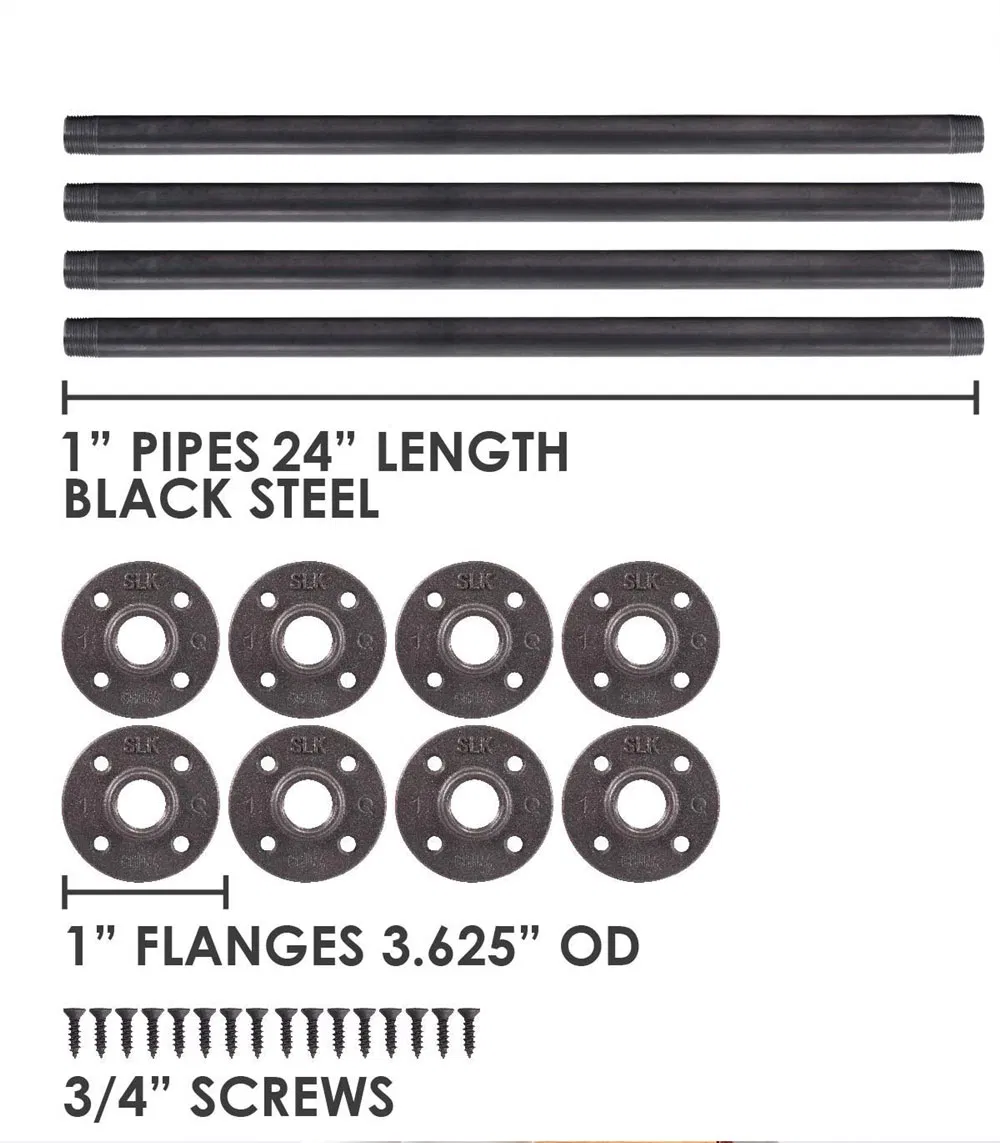 industrial para mesas vintage personalizadas Patas de mesa de tubo de hierro negro 