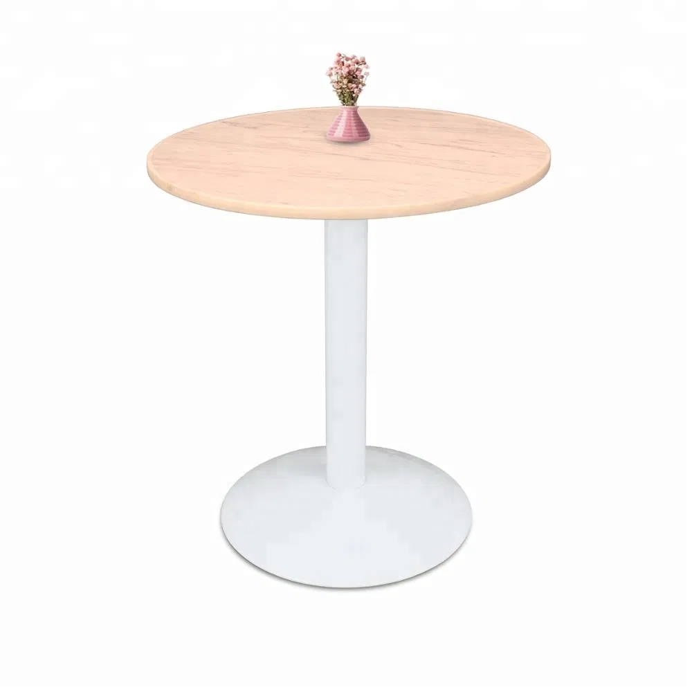 vendedora caliente Base de mesa de centro de comedor de hierro blanco adornado 