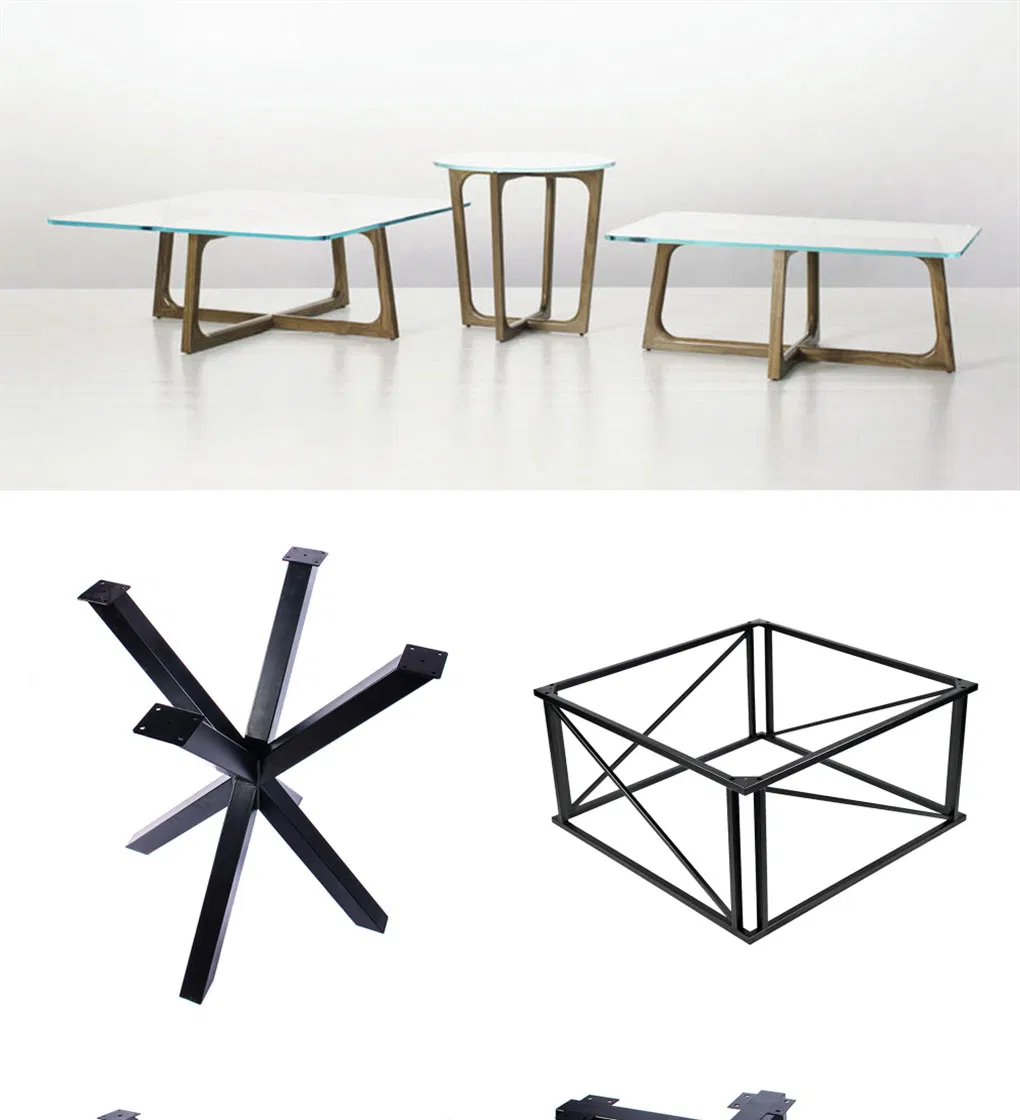 Base de mesa de comedor de acero y metal con uni&oacute;n cruzada Base de mesa de escritorio para computadora 