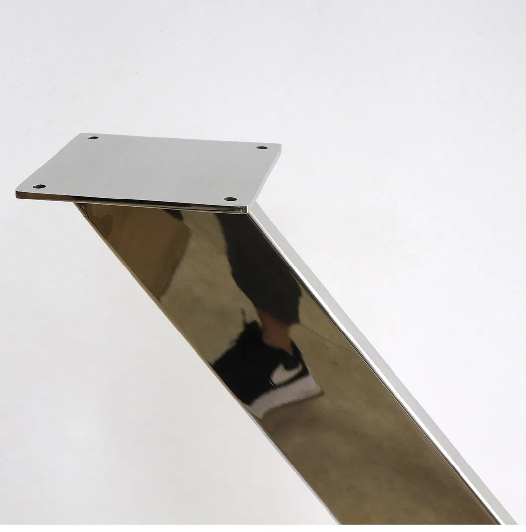 Marco moderno X forma cuadrada restaurante de oficina patas de mesa de acero inoxidable Marco moderno X 