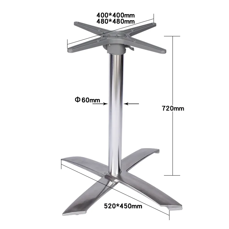 Pata de mesa de metal de aleaci&oacute;n de aluminio plegable ajustable con base de mesa para muebles 