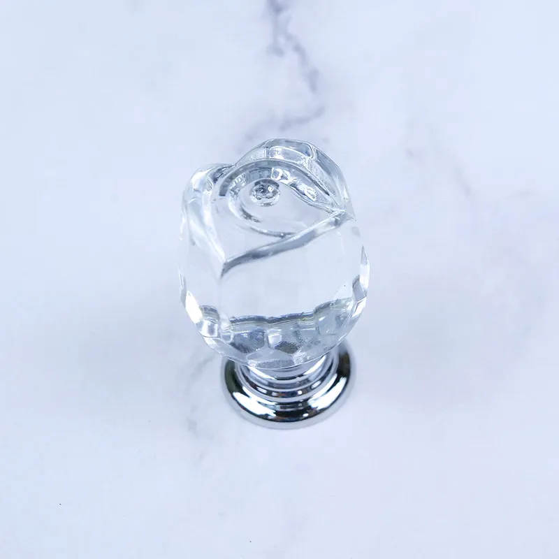 cocina con forma de rosa, manijas coloridas con diamantes de imitaci&oacute;n, manija de cristal para gabinete