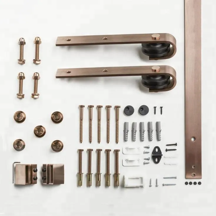 Kit de herrajes para puertas corredizas de granero de acero al carbono cl&aacute;sico personalizado 