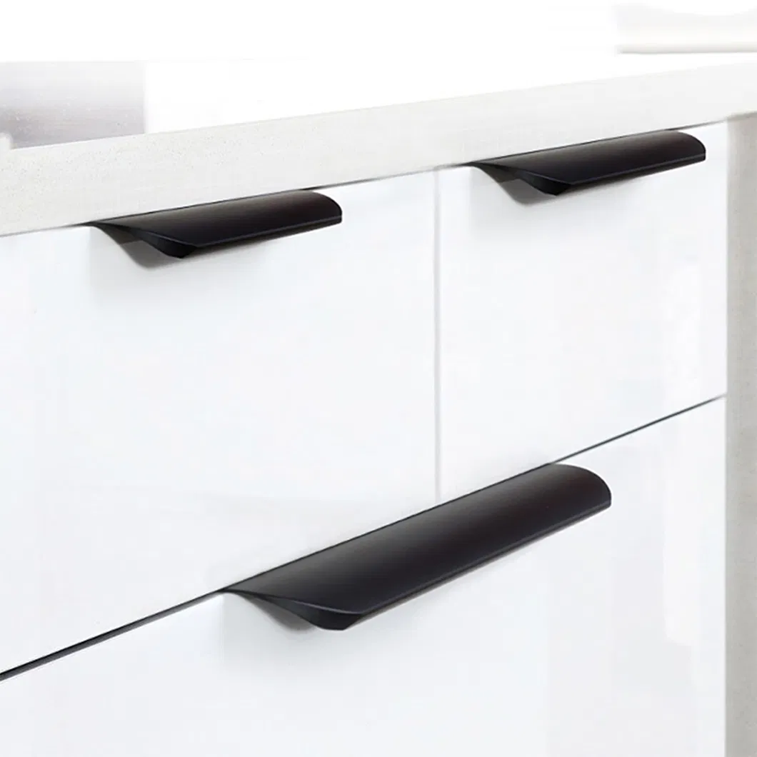 Tiradores de caj&oacute;n de herrajes para muebles de aluminio, tiradores de borde oculto para gabinete de cocina. 