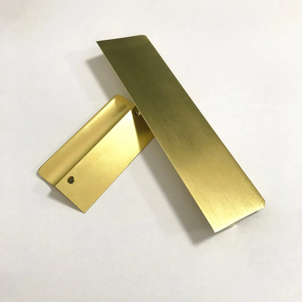 Muebles de armario, gabinete de aluminio de cocina, mango cepillado de lat&oacute;n dorado 