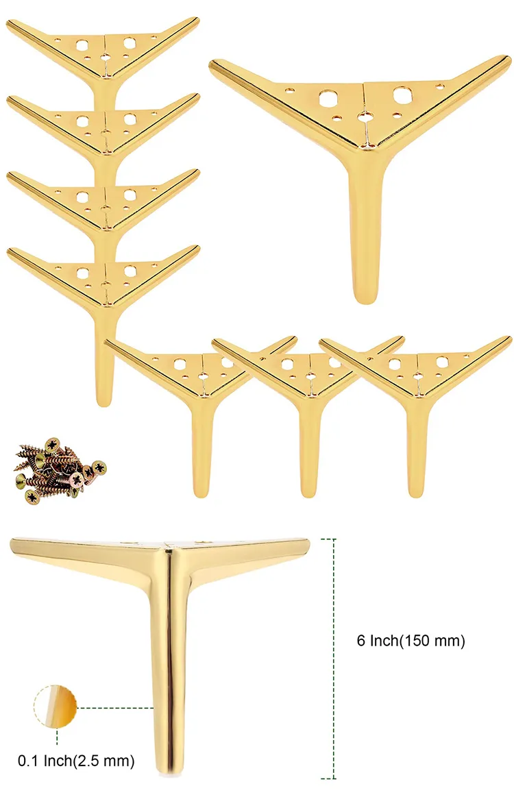 Reemplazo de patas de sof&aacute; de metal cromado de dise&ntilde;o moderno para herrajes para muebles 