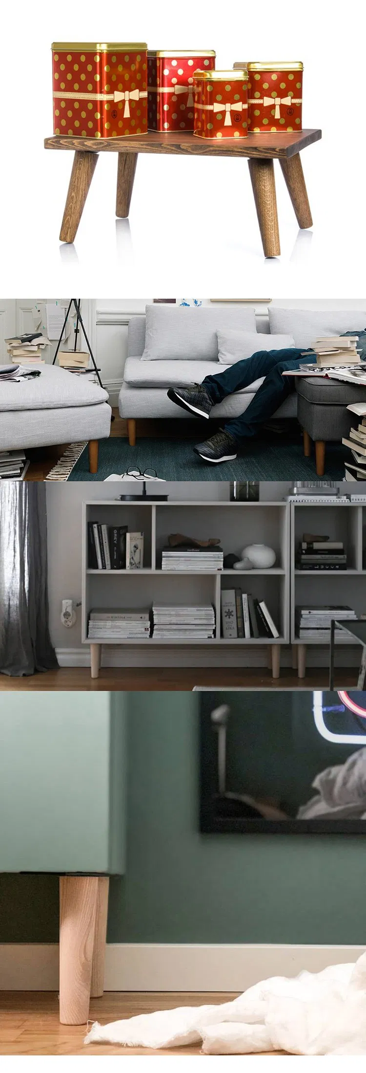 Muebles Patas de madera para sof&aacute; 