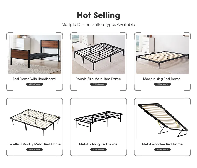 Marco de cama de metal de tama&ntilde;o completo para muebles inteligentes, de f&aacute;cil montaje, 