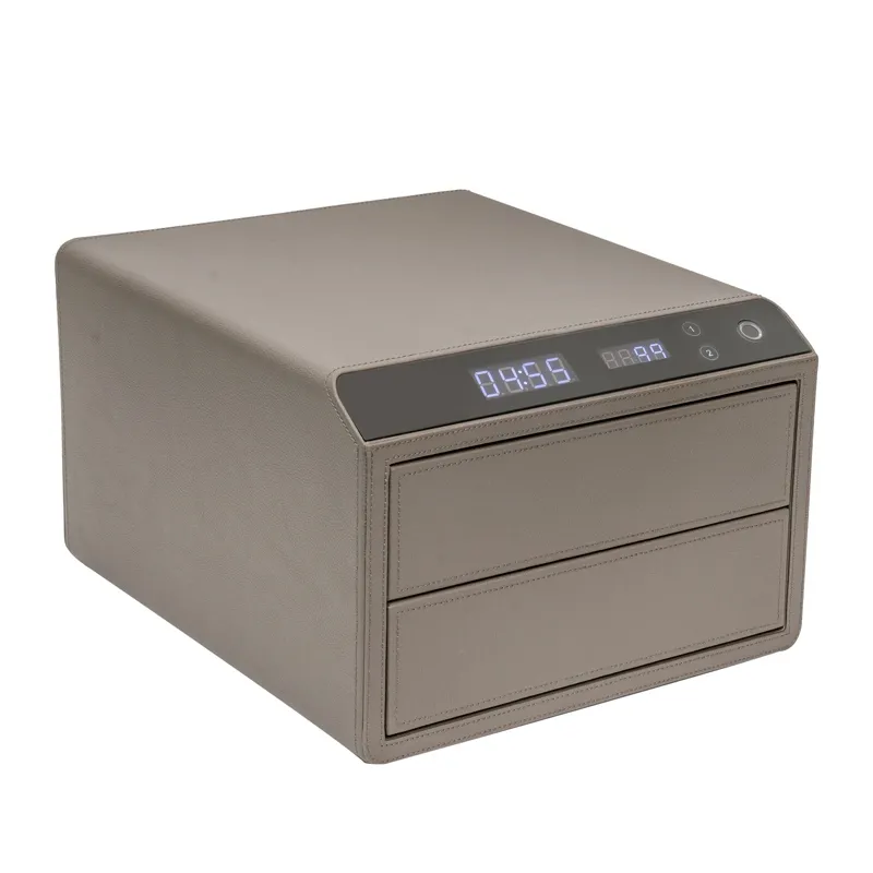 con caj&oacute;n de seguridad de joyer&iacute;a biom&eacute;trica digital Caja fuerte de cuero inteligente 