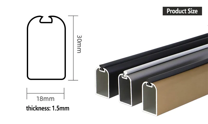 Accesorios de armario de aleaci&oacute;n de aluminio Ropa resistente que cuelga barra de armario ovalada 
