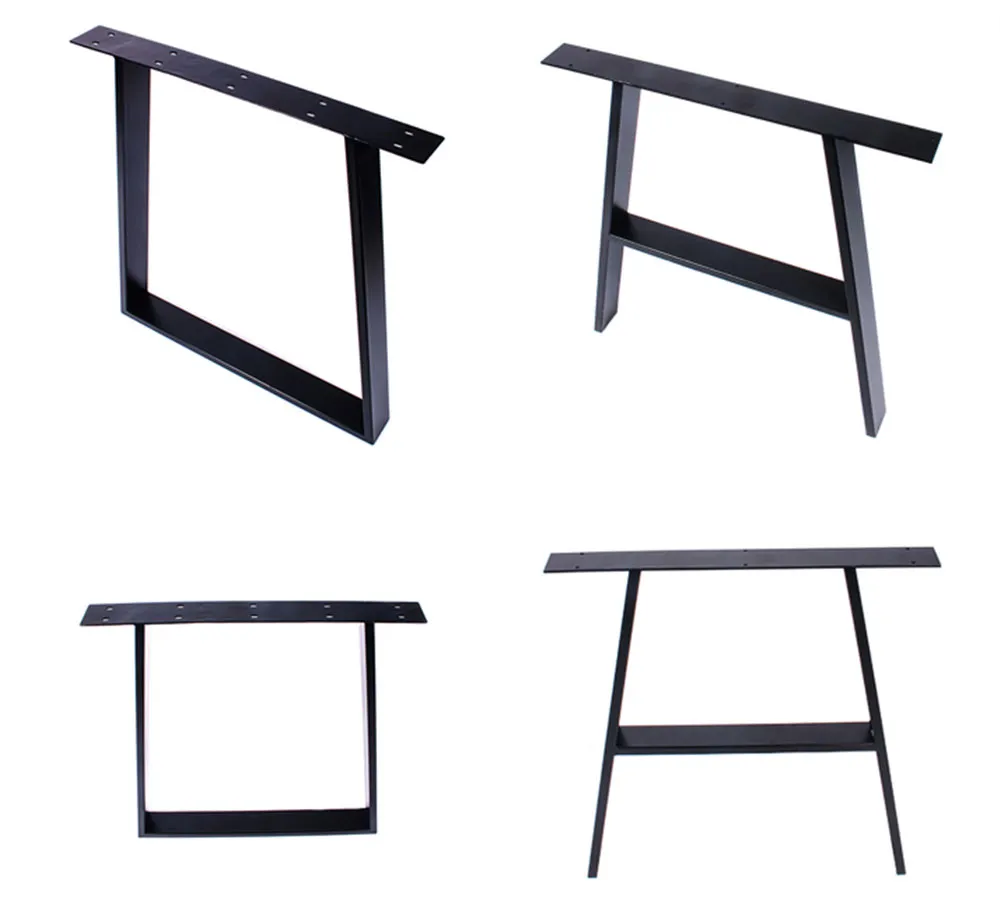 acero negro, barra de hierro macizo, escritorio para ordenador port&aacute;til, patas de mesa de banco para bricolaje, mesa de 