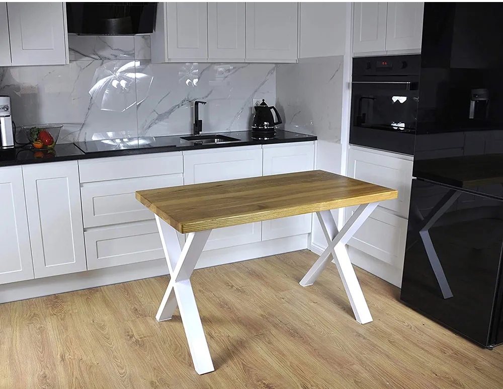 , muebles resistentes, patas de escritorio de comedor para restaurante, forma de metal X Patas de mesa, 