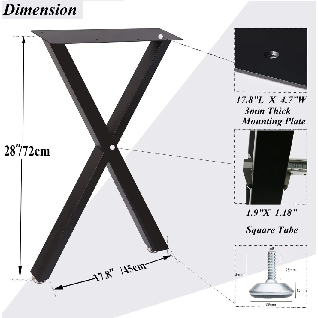 Fabricante Patas de mesa modernas Patas de muebles de metal en forma de X Fabricante Patas de mesa modernas 