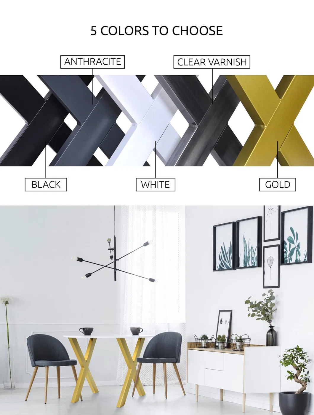 Decoraci&oacute;n de muebles personalizados de alta resistencia DIY Coffee X Industrial Patas de mesa 