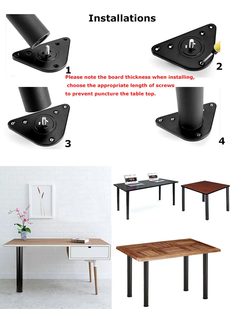 28 pulgadas Patas de mesa de metal ajustables en altura de 28 pulgadas Patas de mesa de metal ajustables 