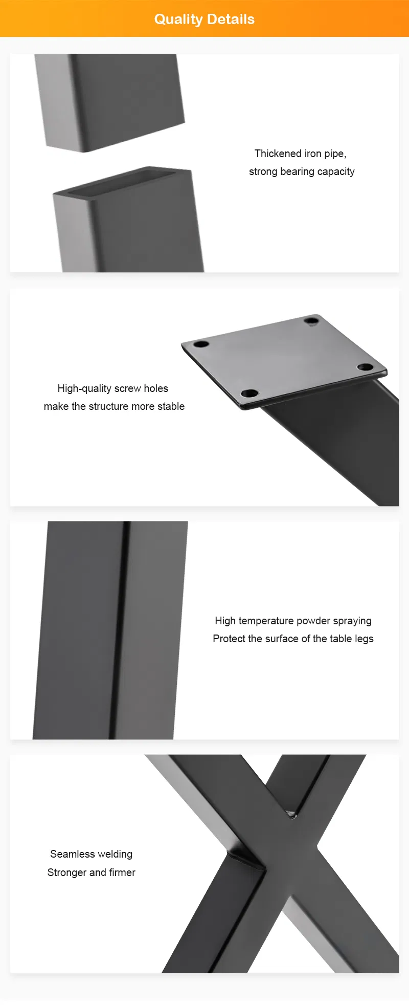 mesa de cocina de metal X Patas de mesa de metal, patas de mesa de cocina X de mediados de siglo Patas 