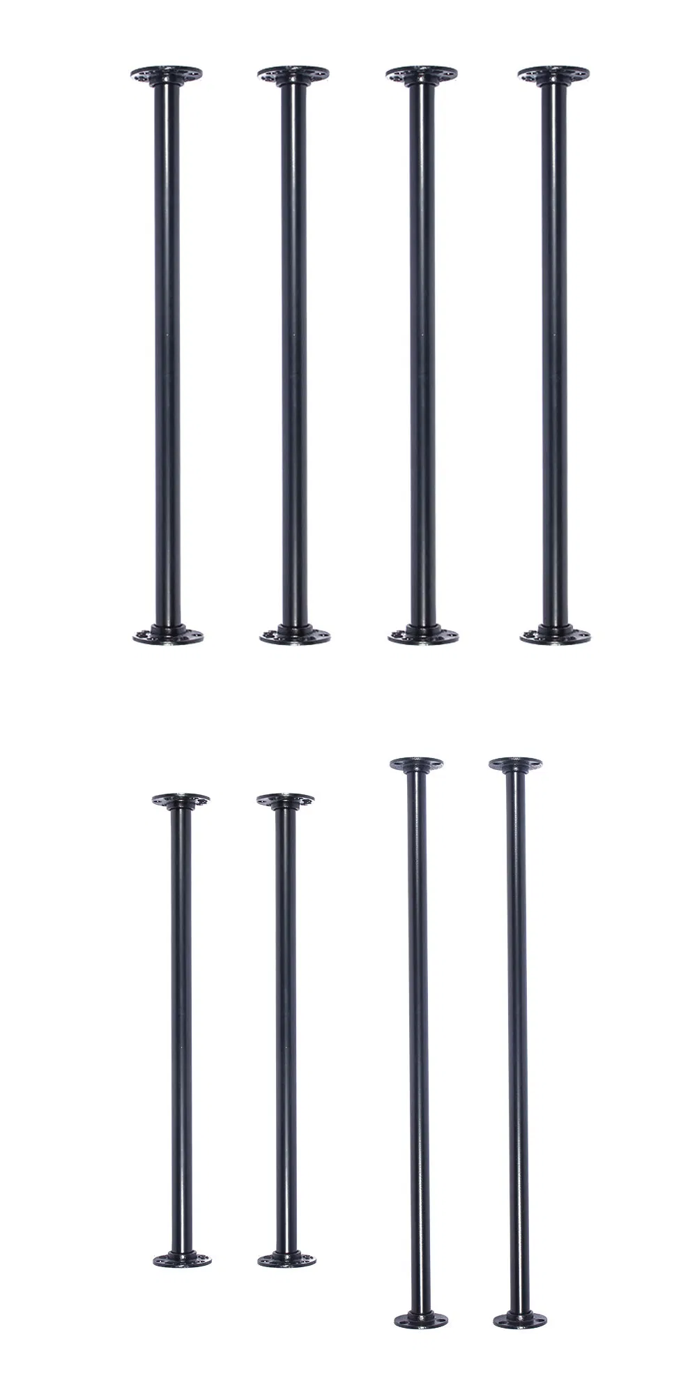 Patas Patas de mesa de tubo de hierro negro industrial 