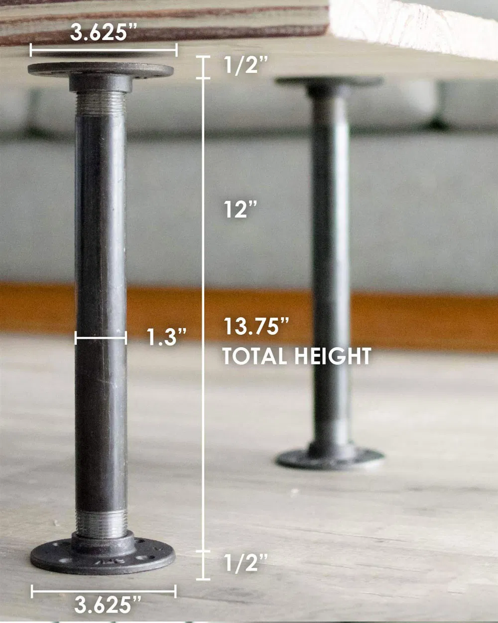 de mesa de tubo de hierro negro 