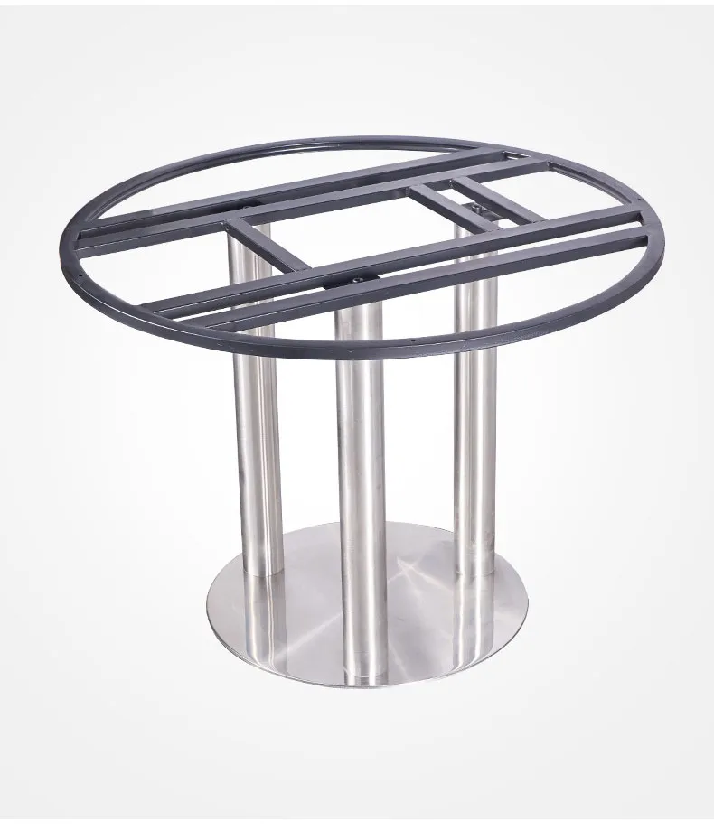 Muebles de caf&eacute; redondo de acero inoxidable Tulip Metal Comedor Base de mesa de restaurante 