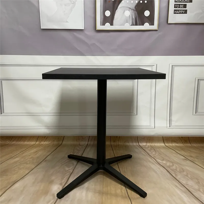 Patas de mesa de aleaci&oacute;n de aluminio para exterior Base de mesa de comedor negra para restaurante 