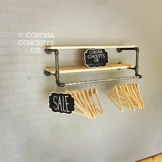 de tubo r&uacute;stico para montaje en pared Toallero Juego de accesorios para ba&ntilde;o Soporte 