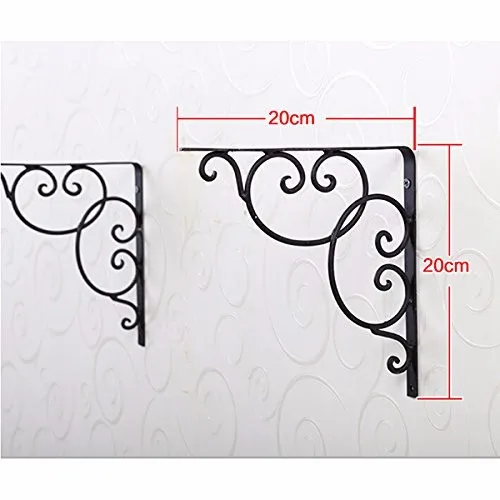 Soportes para estantes florales negros montados 