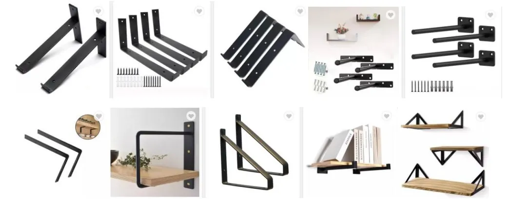 Soportes de pared para estante de hierro Soporte triangular para puerta de madera 