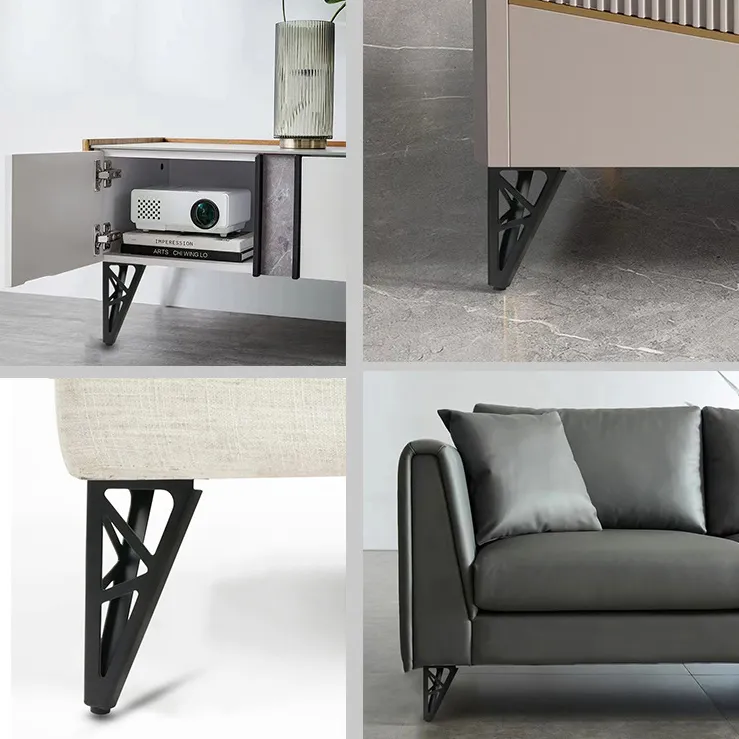 Patas de mesa Patas de muebles de sof&aacute; de hierro huecas negras modernas Patas 
