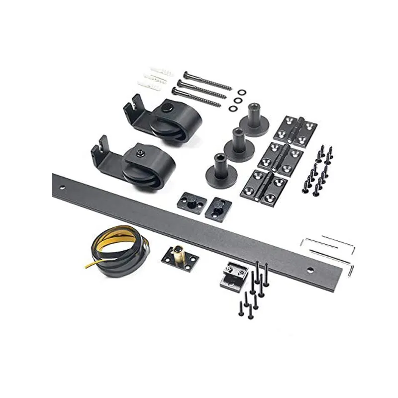 Kit de herrajes para puerta de granero corrediza de doble pliegue simple 