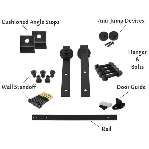 corrediza de madera Kit de herrajes para puerta de granero con 