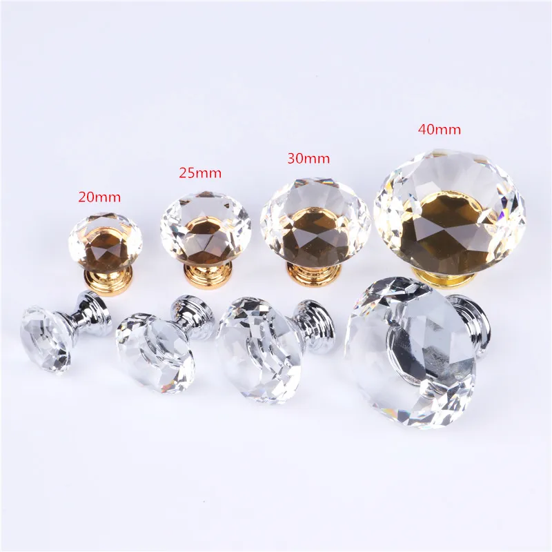 tir&oacute;n del caj&oacute;n de cristal de lujo Perillas de las puertas del gabinete de diamantes de Zamak Perillas de la puerta del gabinete 