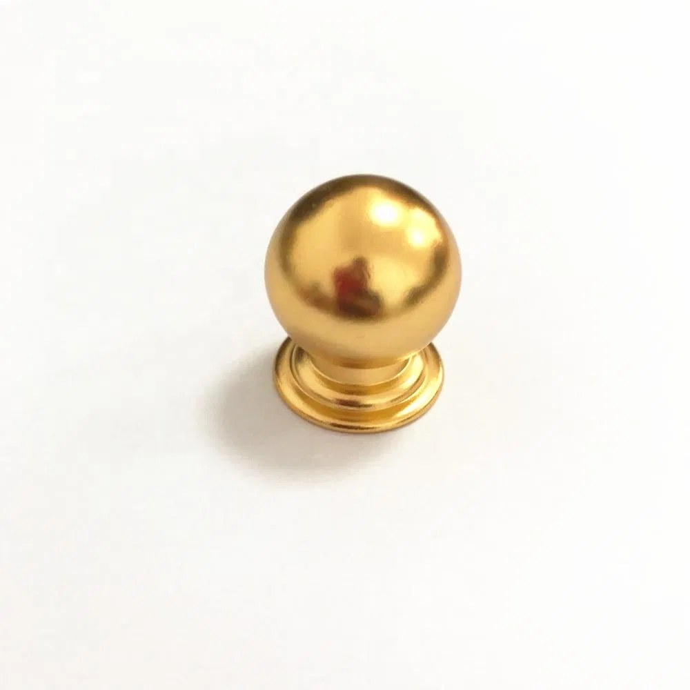 de latón dorado Perilla de dedo de bola cuadrada