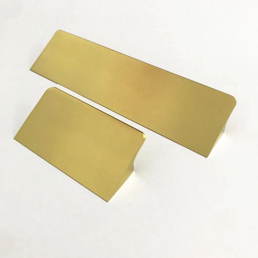 Muebles de armario, gabinete de aluminio de cocina con mango cepillado de lat&oacute;n dorado 