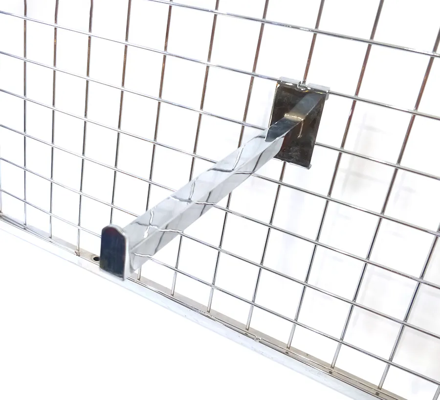 طلاء الكروم Gridwall 18 * 18 أنبوب مربع عرض شبكة أسلاك معدنية هوك 