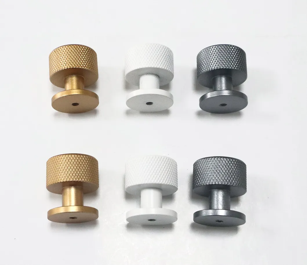 de los muebles Perilla del caj&oacute;n de la textura moleteada blanca del oro 